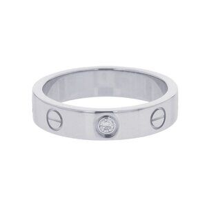 CARTIER Authentic 18k Silver Diamond Love Ring